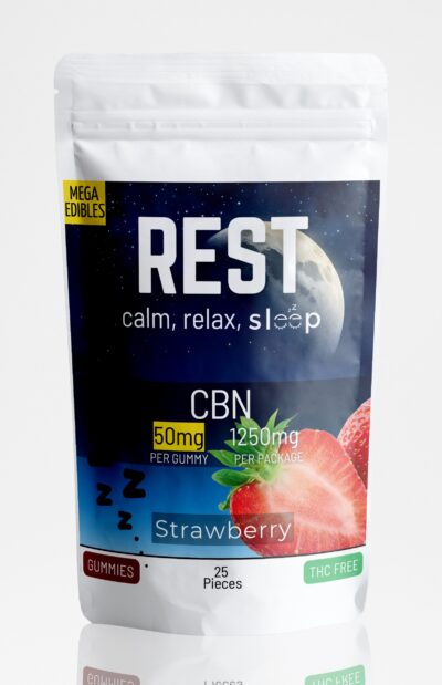Rest Gummies CBN (Extra Strength) – Strawberry (25 Pack)