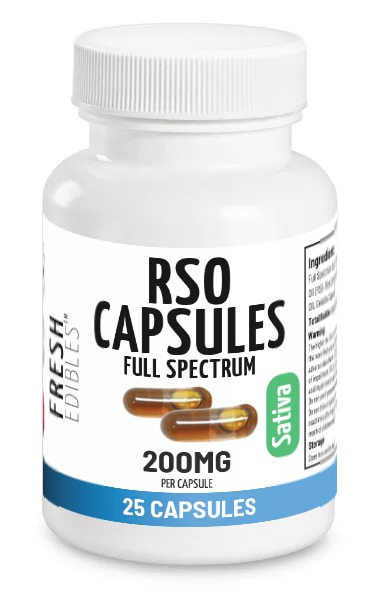 Fresh Edibles Indica RSO Capsules 5000mg (25 capsules x 200mg)