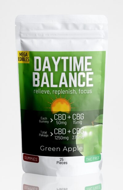 Daytime Balance Gummies CBD CBG – Green Apple (25 Pack)