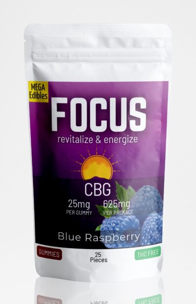 Focus Gummies CBG (Extra Strength) – Blue Raspberry – (25 pack)