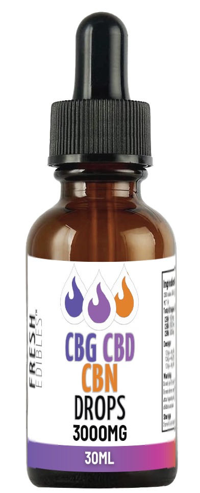 Fresh Edibles CBN CBD CBG Drops 3000mg
