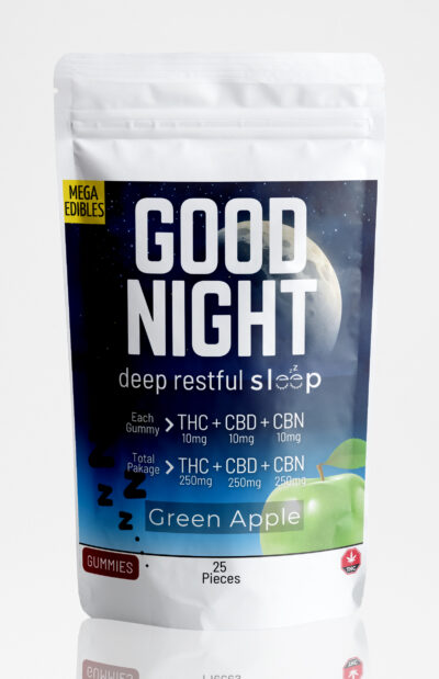 Good Night Gummies THC CBD CBN – Green Apple – 25 Pack